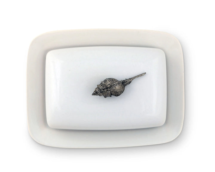 Stoneware Conch Shell Butter Dish