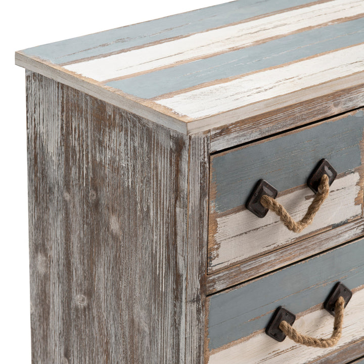 Venice Distressed 6 Drawer Wood Chest