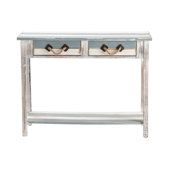 Venice Distressed 2 Drawer Wood Console