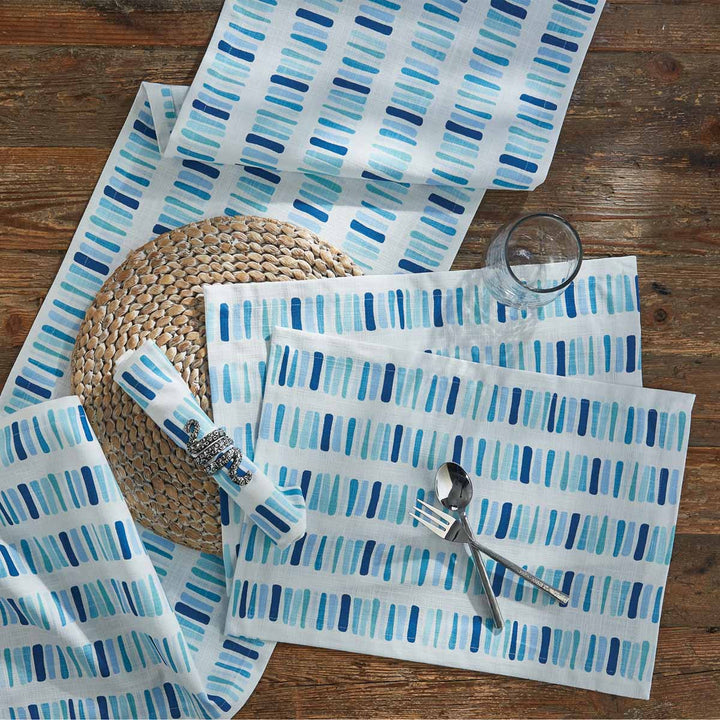 Waterfront Blocks Placemat Set | Coastal Compass Home Decor