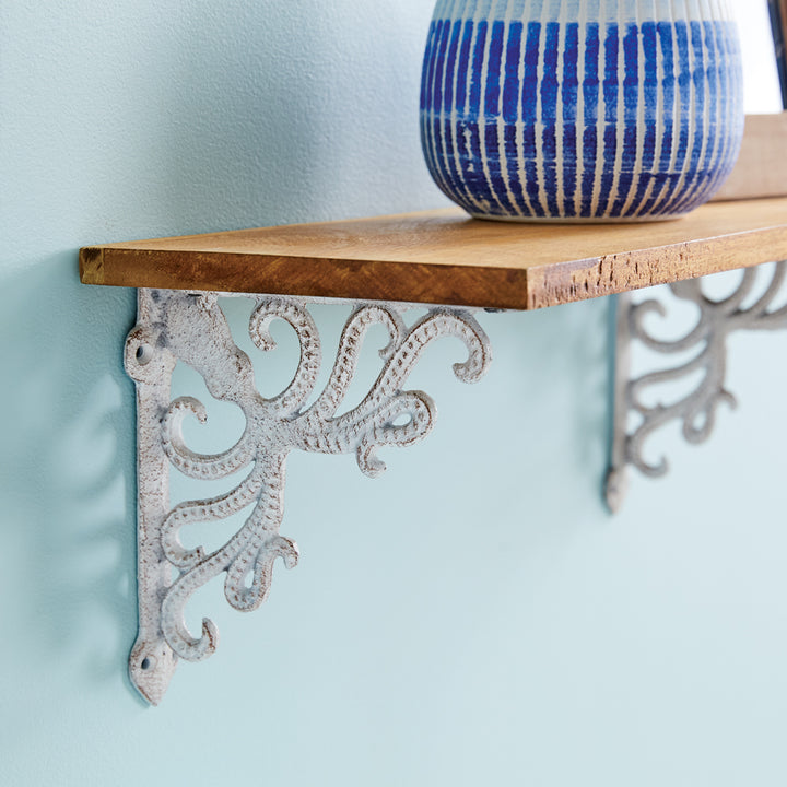 Wood Octopus Shelf - Coastal Compass Home Decor