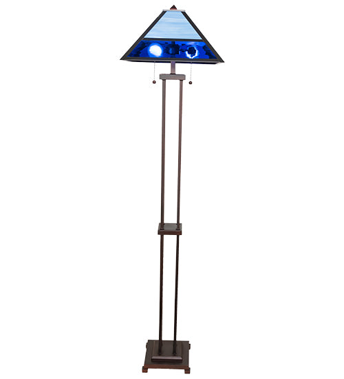 American hand-crafted Split Mission Waterglass Floor Lamp - The Coastal Compass Home Decor