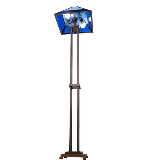 American hand-crafted Split Mission Waterglass Floor Lamp - The Coastal Compass Home Decor