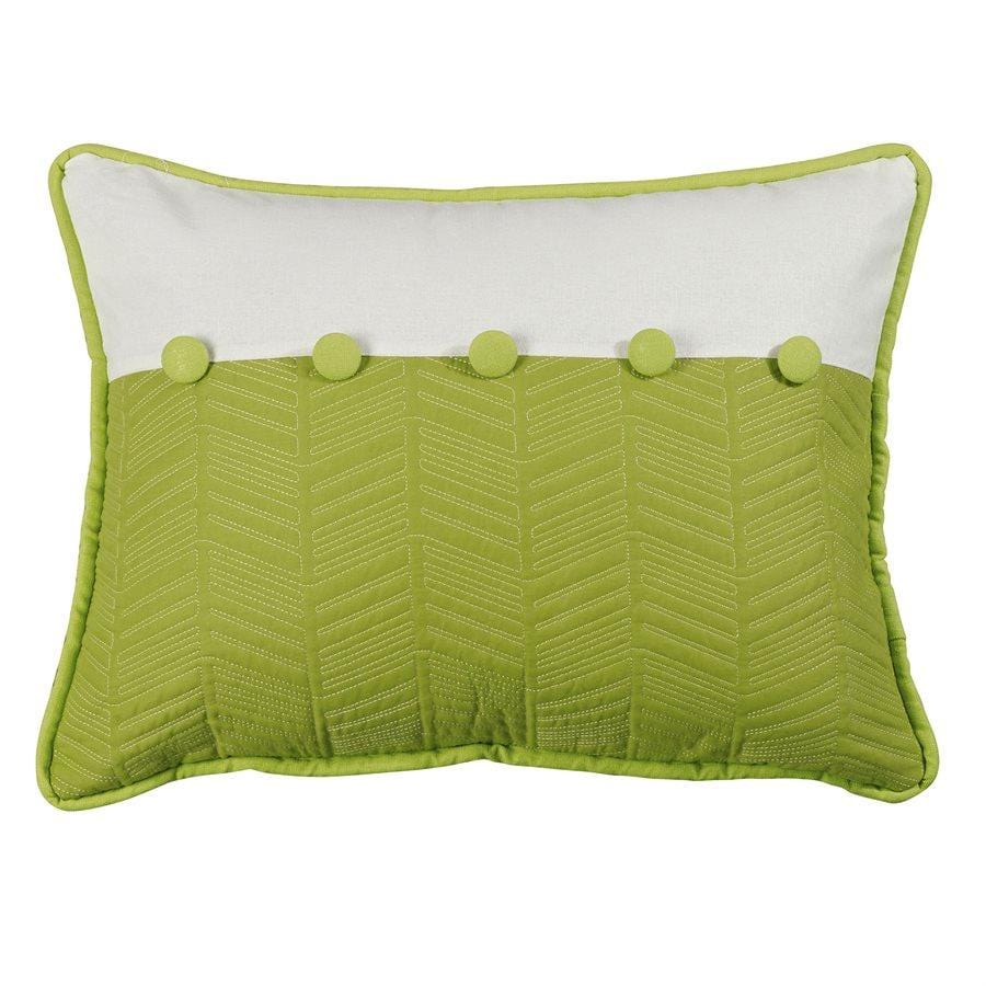 Green/White Quilted Lumbar Pillow