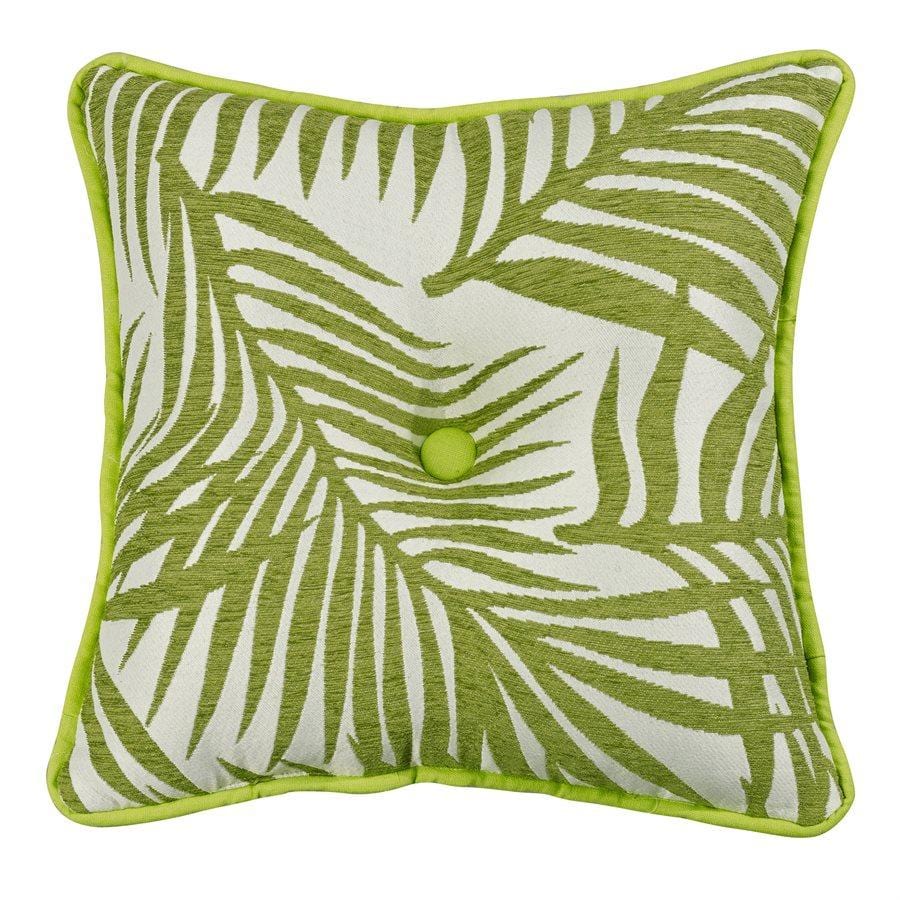 Nautical Fern Tufted Throw Pillow