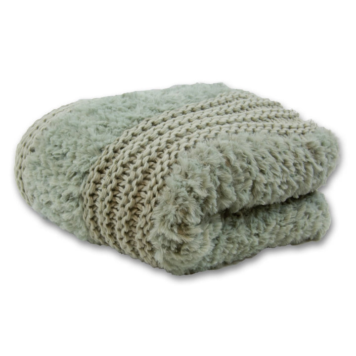 Sage plush knit throw blanket - The Coastal Compass Home Decor