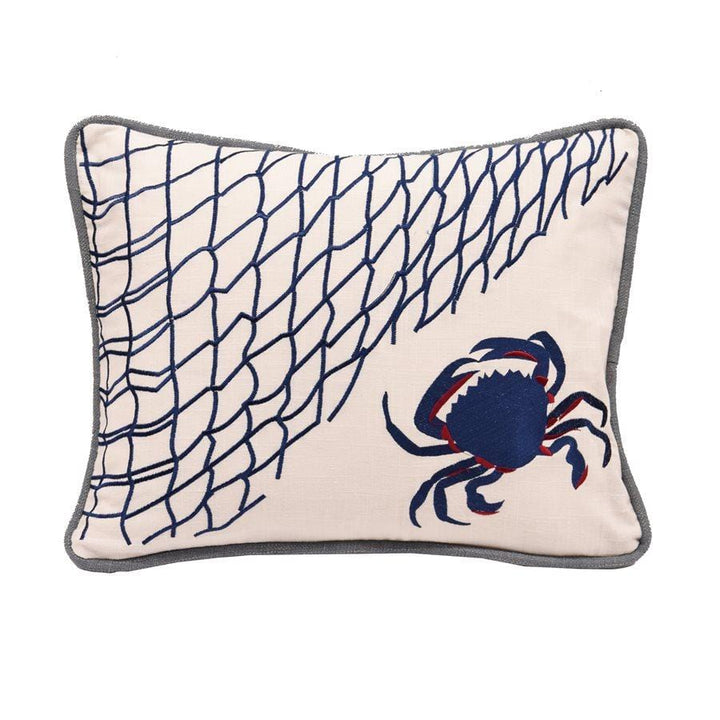 Crab Fishing Net Throw Pillow