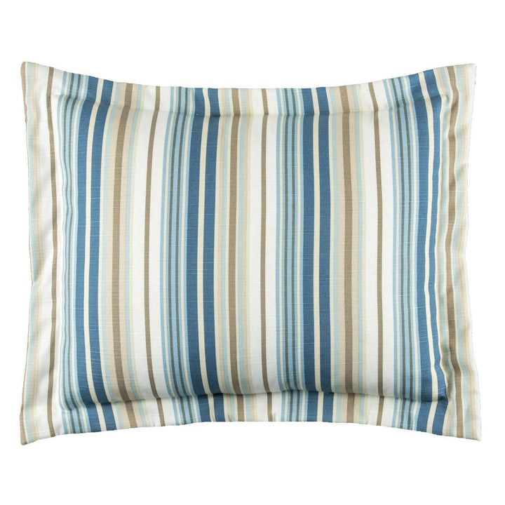 Marina Stripe Coastal Pillow Sham made in the USA - The Coastal Compass Home Decor