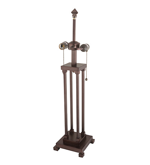 American made two-tone blue Split Mission Waterglass Table Lamp - The Coastal Compass Home Decor