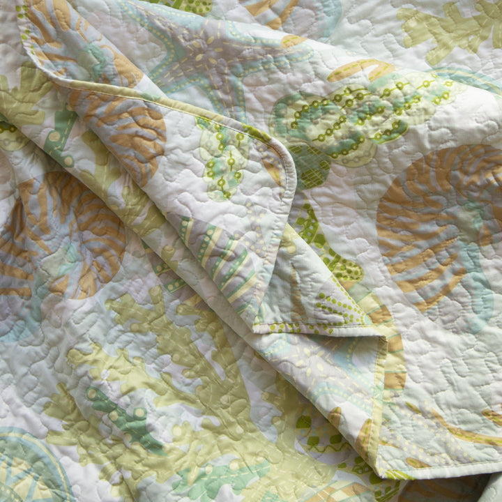 Summer Reef Coastal Quilt Detail - Coastal Compass Home Decor