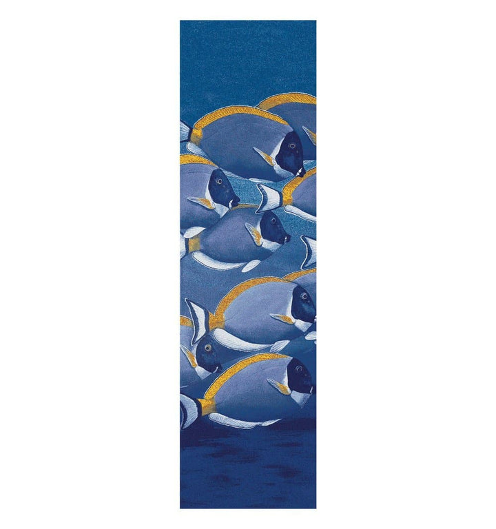 Ocean Blue School of Fish Runner Rug - Made in the USA - The Coastal Compass Home Decor