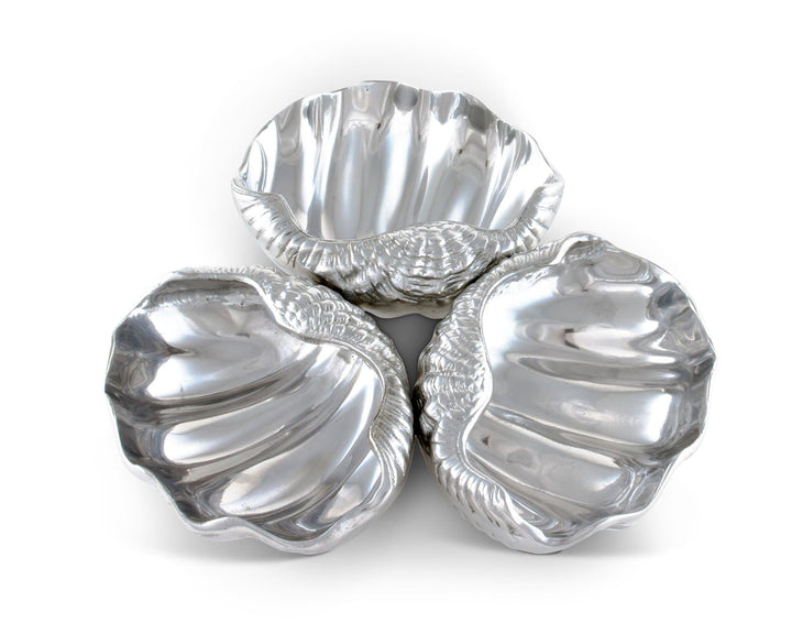 3-Bowl Clam Shell Server | Coastal Compass