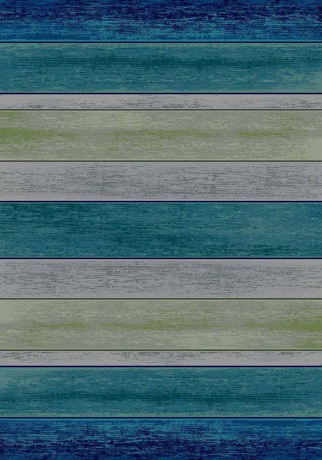 Aqua Bungalow Stripe Area Rug - Coastal Compass Home Decor