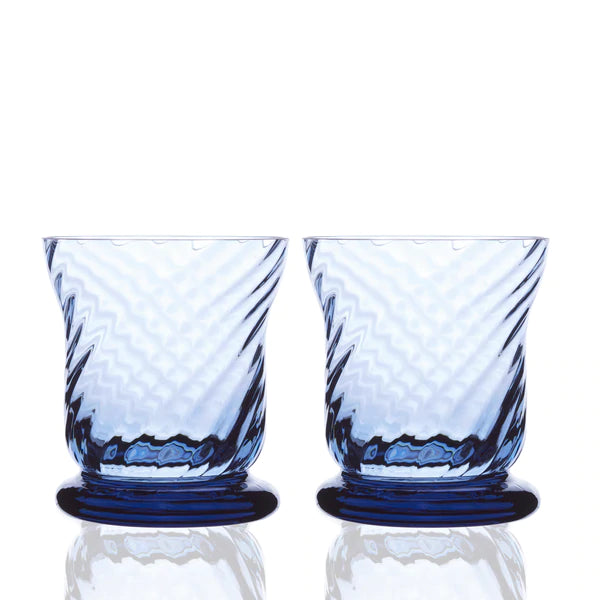 Bali Blue Optic Votive Holders Set • Coastal Compass Home Decor