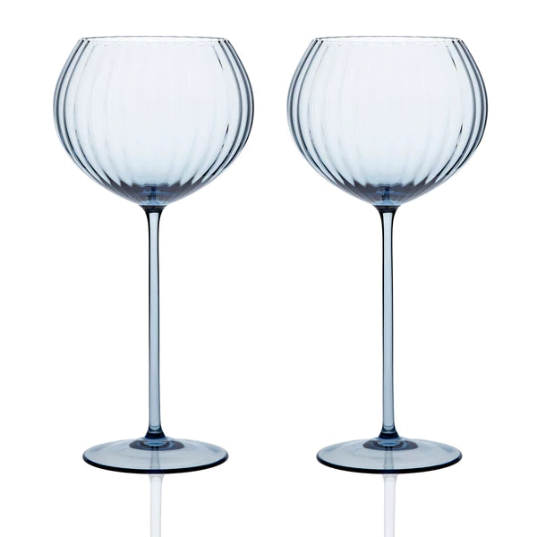 Bali Blue Red Wine Glasses Set/2 • Coastal Compass Home Decor