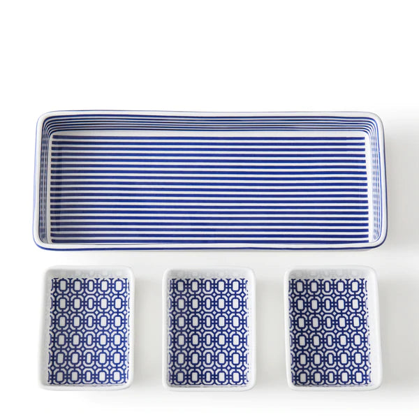 Bandon Nested Appetizer Tray Set • Coastal Compass Home Decor