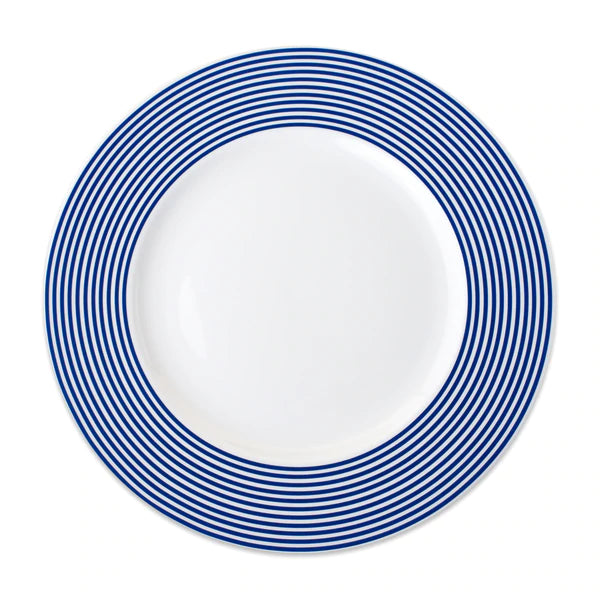 Bandon Stripe Rimmed Dinner Plate • Coastal Compass Home Decor
