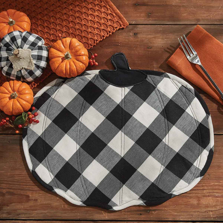 Black & Cream Check Pumpkin Placemats