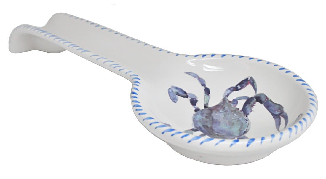 Gary the Crab Petite Spoon Rest in Variegated Blue 