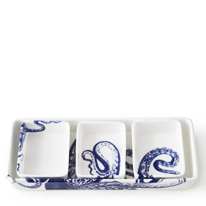 Blue Lucia Nested Appetizer Tray Set | Coastal Compass