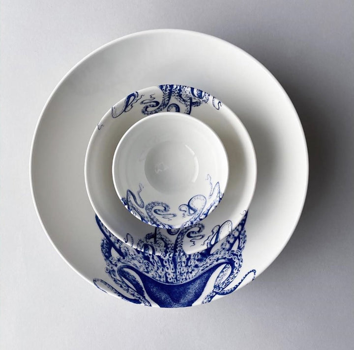 Blue Lucia Wide Serving Bowl | Coastal Compass