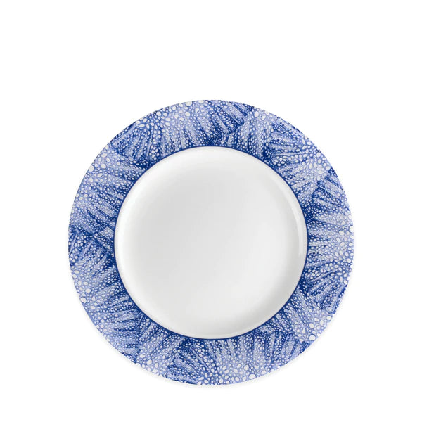 Blue Sea Fan Rimmed Salad Plate • Coastal Compass Home Decor