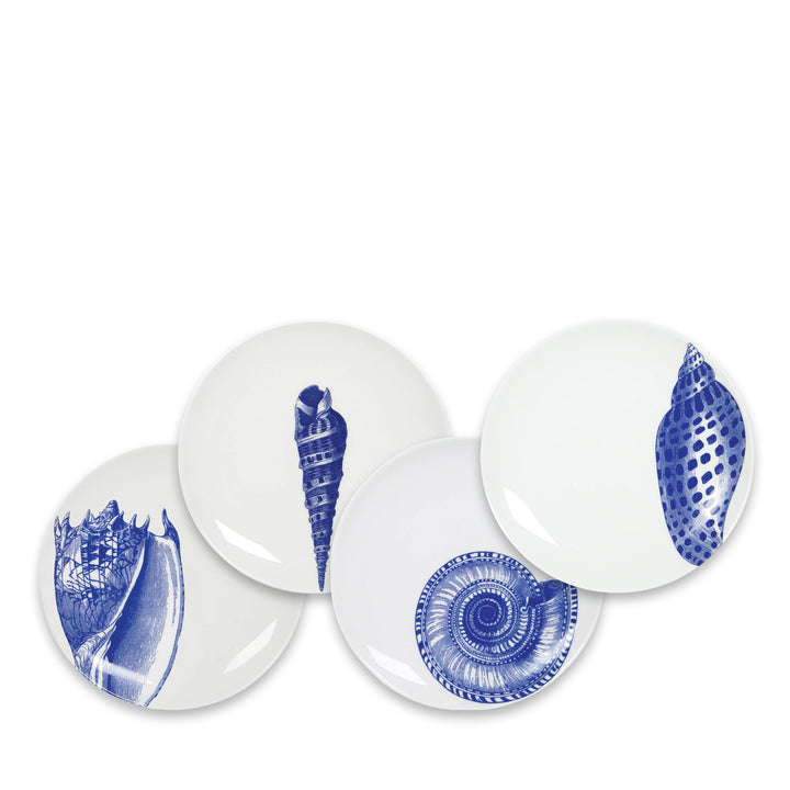 Blue Shells Appetizer Plates • Coastal Compass Home Decor