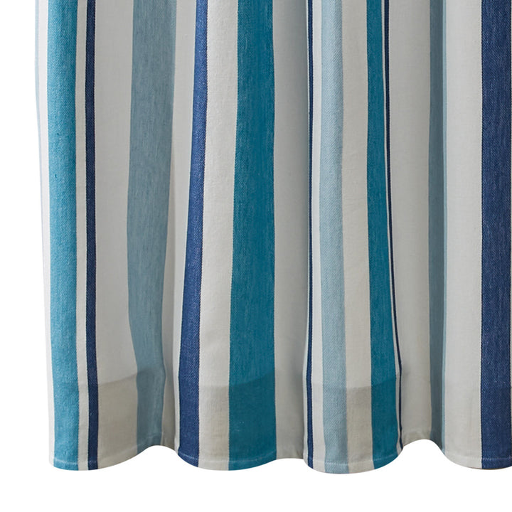 Blue Stripe Shower Curtain • Coastal Compass Home Decor