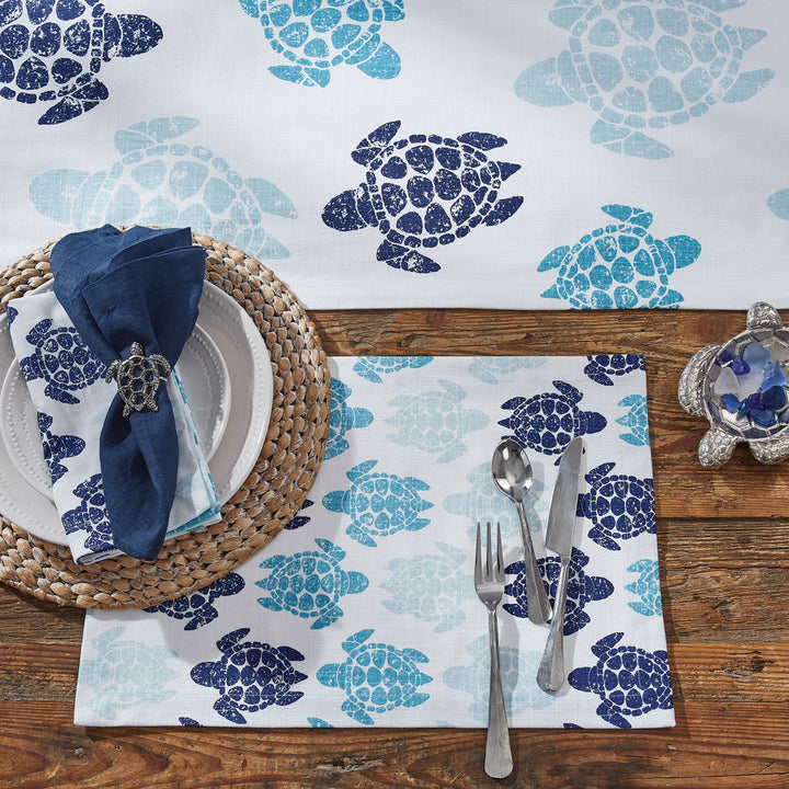 Blue Turtles Table Linens • Coastal Compass Home Decor