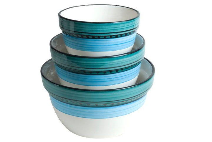 Blue/Green Carousel Dinnerware Set • Coastal Compass Home Decor