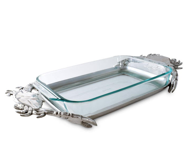 3-QT Crab Casserole Holder w/ Pyrex - Coastal Compass Home Decor