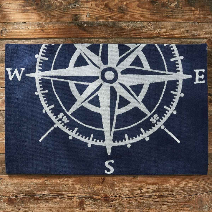 Captain's Compass Navy Rug