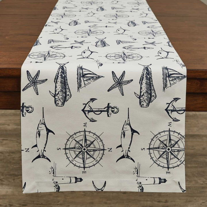 Natural Captains Quarters Table Runner | Coastal Compass
