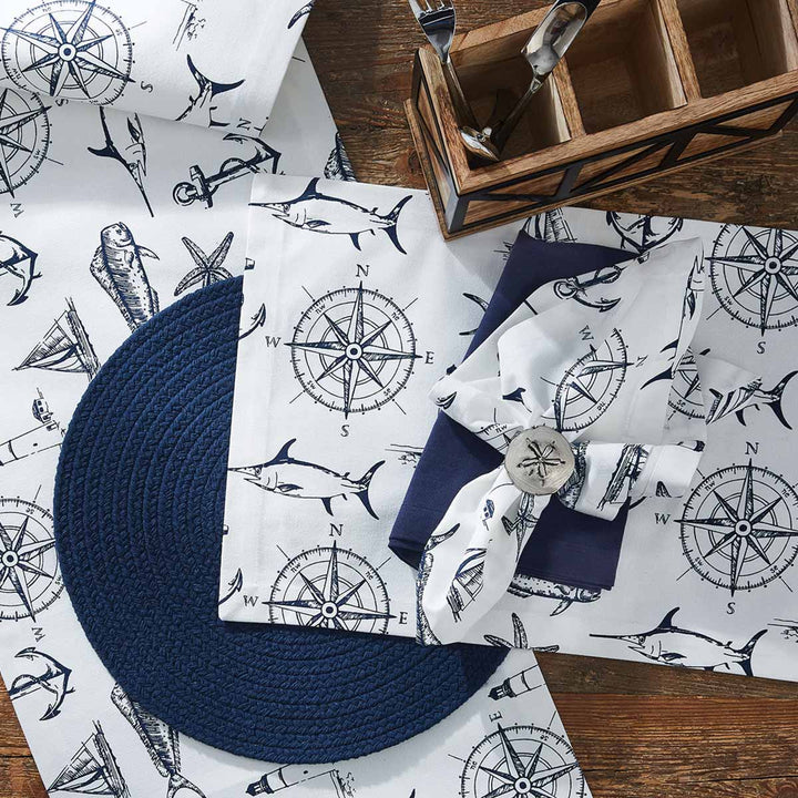 Captain's Quarters Table Linen Set Natural • Coastal Compass Home Decor