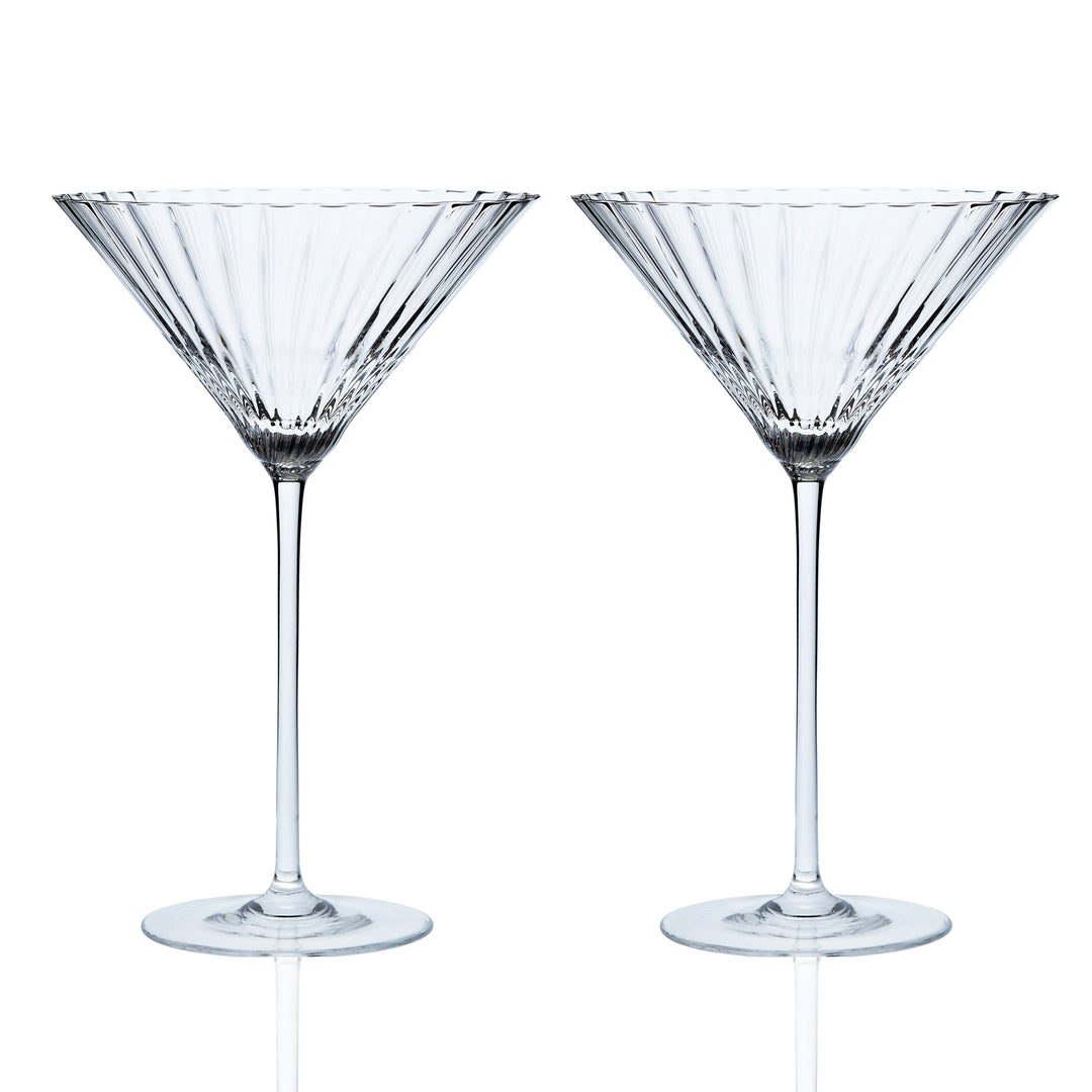Costa Clear Martini Glasses Set/2 • Coastal Compass Home Decor