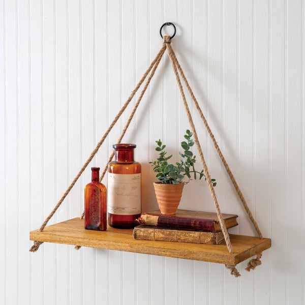 Coastal Boho Hanging Wall Shelf • Coastal Compass Home Decor