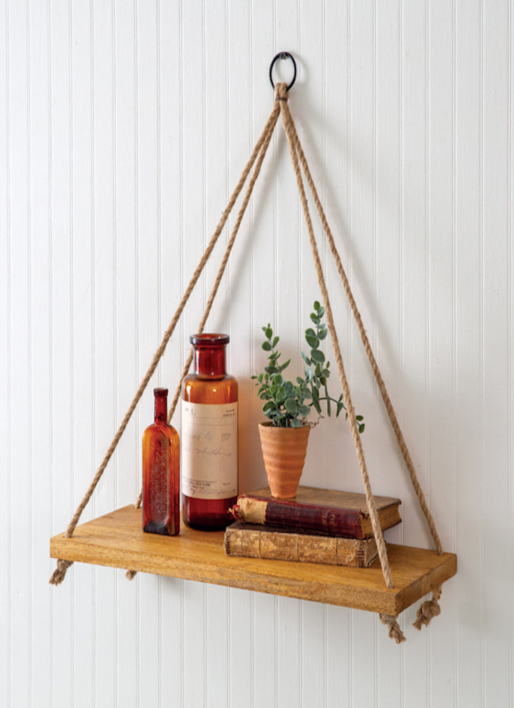 Coastal Boho Hanging Wall Shelf