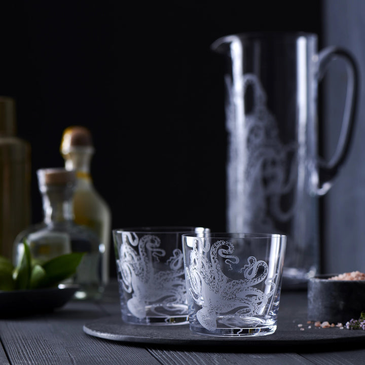 Coastal Sand Engraved Whiskey Rocks Glasses - The Coastal Compass Home Decor