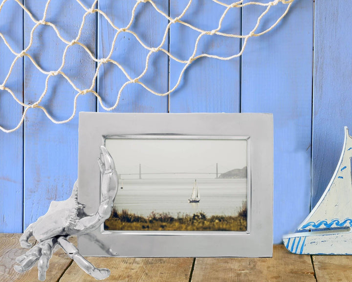 Aluminum Crab Picture Frame - Coastal Compass Home Decor
