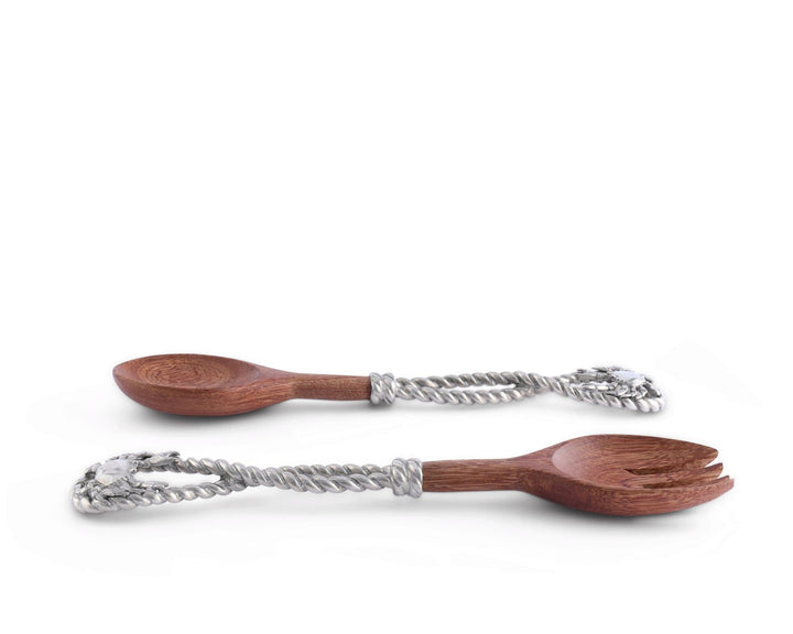 Crab & Rope Salad Serving Set - Coastal Compass Home Decor
