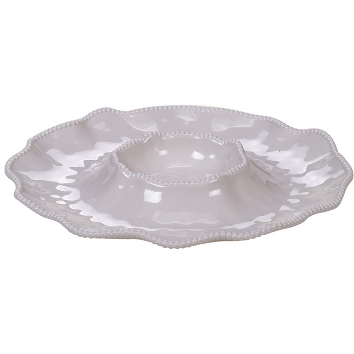 Tide Cream Chip & Dip Tray • Coastal Compass Home Decor