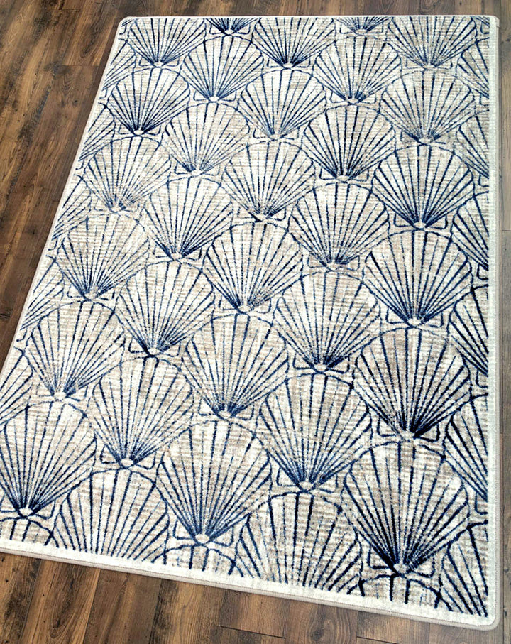 Deco Shells Rug.Coastal Compass Home Decor