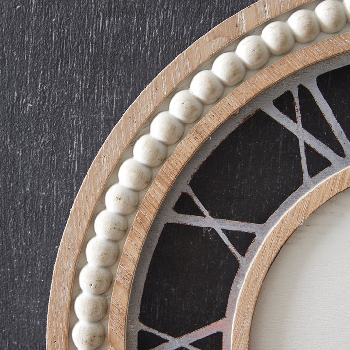 Dogwood Beaded Wall Clock • Coastal Compass Home Decor
