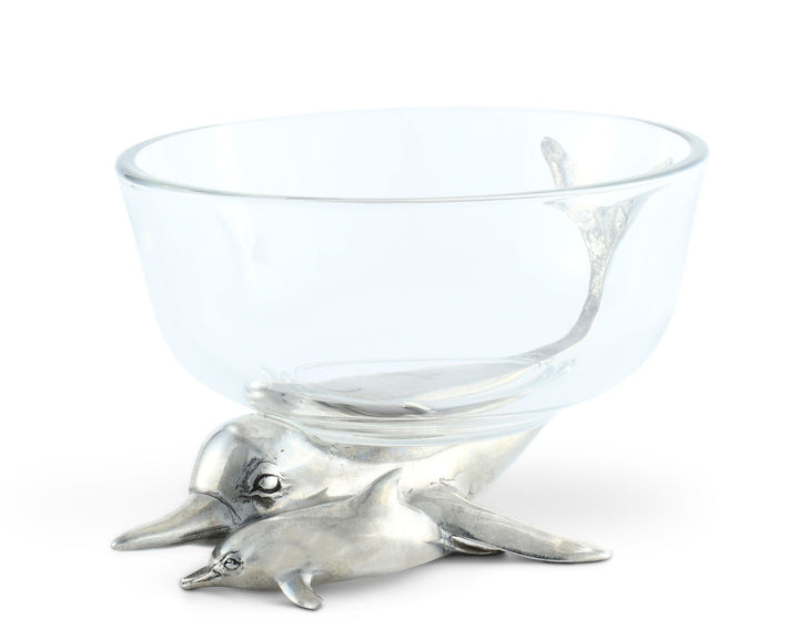 Dolphin Glass Dipping Bowl - Coastal Compass Home Decor