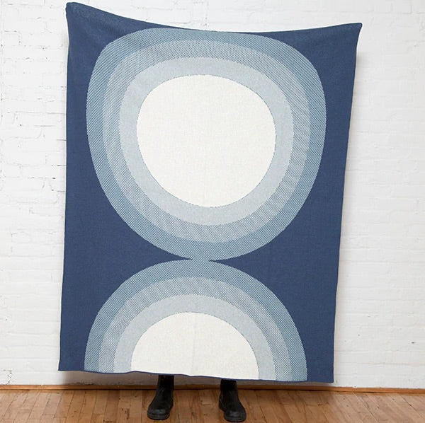 Eco Circle Throw Blanket Marine • Coastal Compass Home Decor
