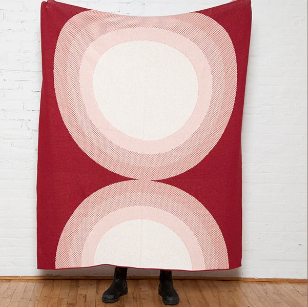 Eco Circle Throw Blanket Pomegranate • Coastal Compass Home Decor