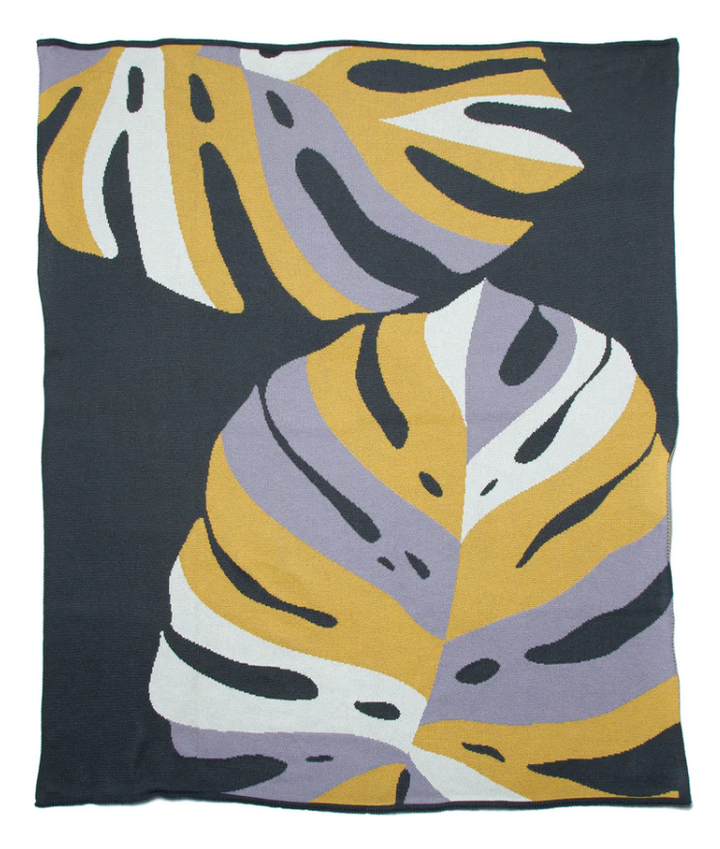 Eco Indoor/Outdoor Monstera Throw Blanket | Coastal Compass Home Decor