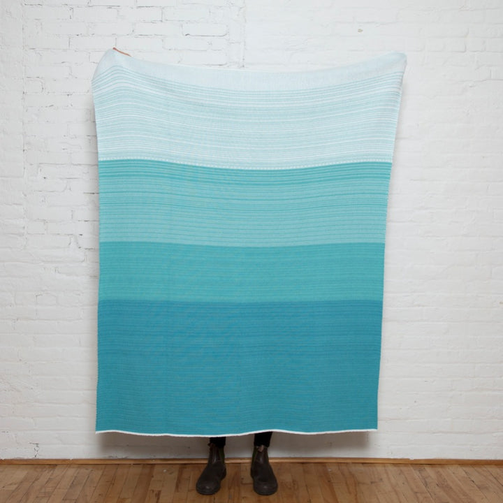 Eco Ombre Throw Blanket Aqua • Coastal Compass Home Decor