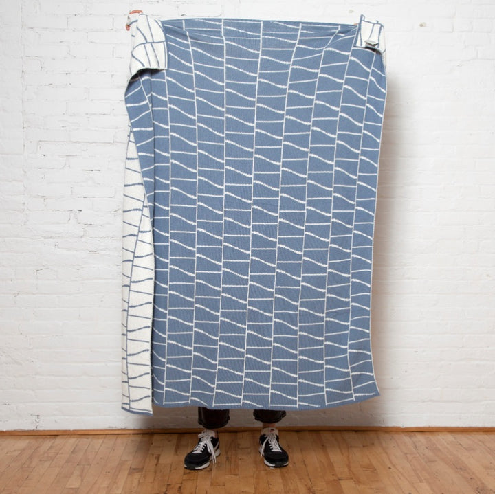 Eco Reversible Geometric Throw Blanket • Coastal Compass Home Decor