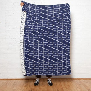 Eco Reversible Geometric Throw Blanket • Coastal Compass Home Decor